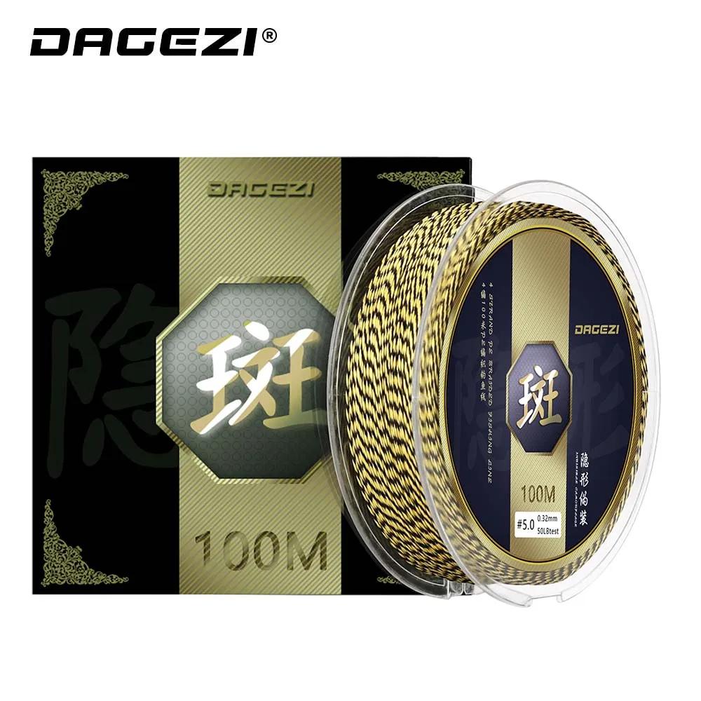 DAGEZI-100M 4 가닥 PE 편조 낚싯줄, 25 30 40 50 80LB 110yds 초강력 낚시 장비 태클 및 라인